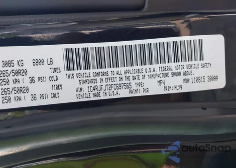 2015 Jeep Grand Cherokee Summit из США, поврежденный, VIN 1C4RJFJT2FC697565